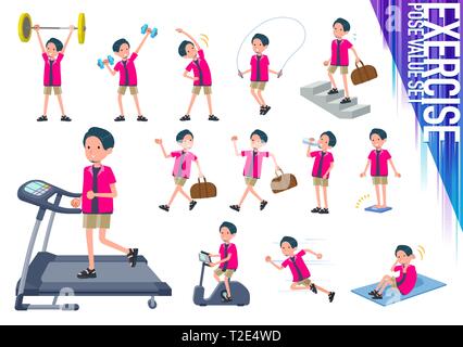 Eine Reihe von jungen Mann auf Bewegung und Sport. Es gibt verschiedene Maßnahmen, um den Körper gesund zu bewegen. Es ist Vektor Kunst so ist es leicht zu bearbeiten. Stock Vektor