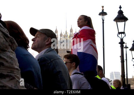 Pro Brexit Demonstration in London, 29. März 2019 Stockfoto