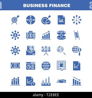 Wirtschaft Finanzen solide Glyph Icon Pack für Designer und Entwickler. Ikonen der Tasche, Aktentasche, Business, Mode, Finanzen, Business, Auge, Mission, Vect Stock Vektor