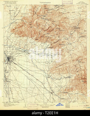 USGS TOPO Karte az Arizona Tucson 315410 1905 125000 Restaurierung Stockfoto