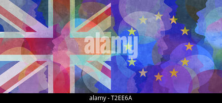 Großbritannien Europäische Union ein abstraktes Konzept oder Großbritannien in Europa politische Debatte als brexit Idee für ein neues Großbritannien in Europa stimmen und der britischen Regierung. Stockfoto