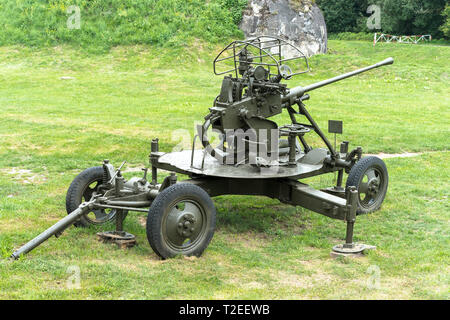 Anti-Aircraft Gun aus der Zeit des Zweiten Weltkriegs Stockfoto