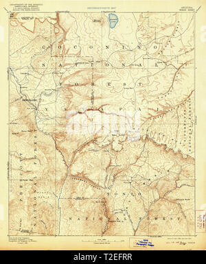 USGS TOPO Karte az Arizona Verde 315623 1892 250000 Restaurierung Stockfoto