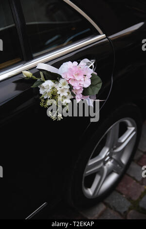 Nahaufnahme von echten Blumen Details bei einer Hochzeit Stockfoto