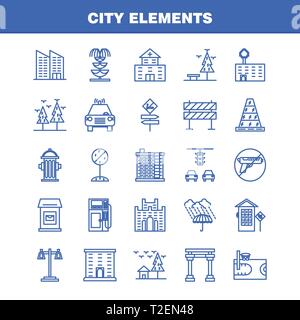 Stadt Elemente Linie Symbole für Infografiken, Mobile UX/UI-Kit und Print Design. Gehören: Auto, Fahrzeug, Reisen, Transport, Swing Kids, Parks, Spielen, Stock Vektor