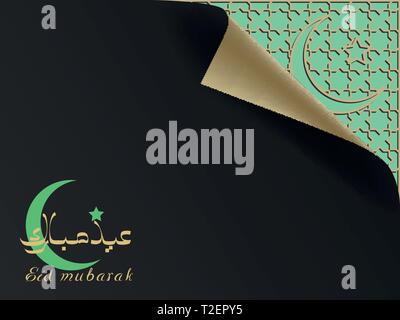 Grußkartenvorlage Islamischen vektor design für Eid Mubarak - Übersetzung von text Eid Mubarak - gesegnet Festival Stock Vektor