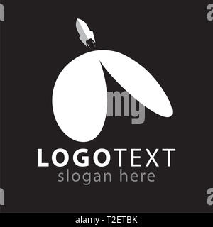 W Schreiben Rakete logo vector Template Stockfoto