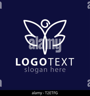 Koch hat und Butterfly line logo Symbol vektor Vorlage Stockfoto