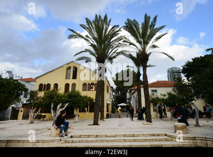 Das Suzanne Dellal center inNeve Tzedek Nachbarschaft in Tel Aviv. Stockfoto