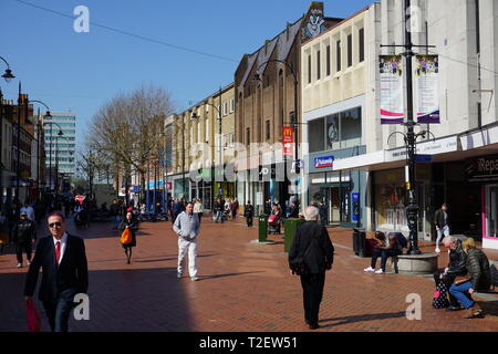 Blick auf die Broad Street in Reading UK Stockfoto