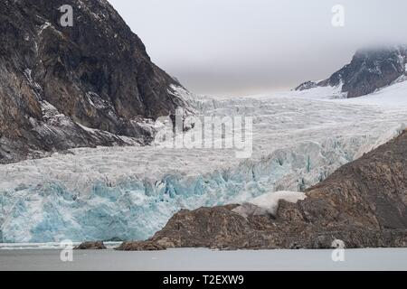 Hamilton Gletscher, Hamiltonbukta, Raudfjord, Inselgruppe Spitzbergen, Svalbard und Jan Mayen, Norwegen Stockfoto