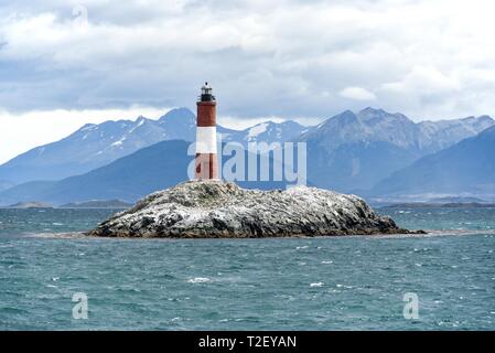 Faro Leuchtturm Les Eclaireurs bei Ushuaia in den Beagle Kanal, Feuerland, Argentinien Stockfoto