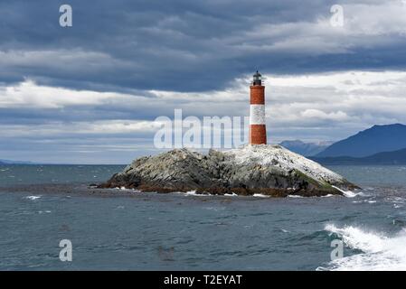 Faro Leuchtturm Les Eclaireurs bei Ushuaia in den Beagle Kanal, Feuerland, Argentinien Stockfoto