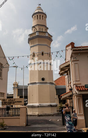 Der lebuh Aceh Moschee (acheen St Moschee) ist eine Moschee aus dem 19. Jahrhundert durch die Bevölkerung von Aceh auf Acheen Street, Georgetown, Penang, Malaysia liegt. Stockfoto