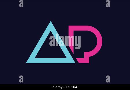 Blau Rosa bunte Buchstaben logo Kombination Ap p Design geeignet für ein Unternehmen oder ein Geschäft Stock Vektor