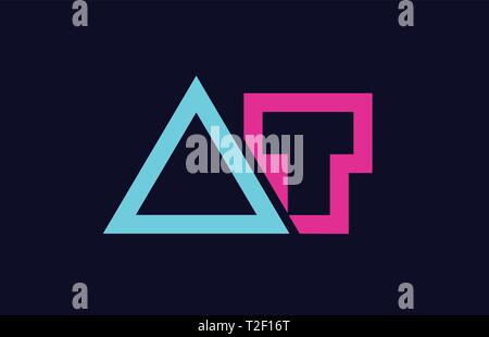 Blau Rosa bunte Buchstaben logo Kombination an einem t Design geeignet für ein Unternehmen oder ein Geschäft Stock Vektor