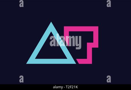 An einem T blau rosa farbenfrohe Kombination Buchstaben alphabet Alphabet Logo Design geeignet für ein Unternehmen oder ein Geschäft Stock Vektor