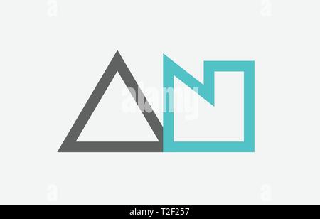 Blau Grau Buchstaben logo Kombination eine a n Design für ein Unternehmen oder ein Geschäft Stock Vektor