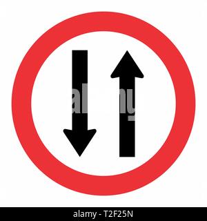 Abbildung: Zwei Art und Weise, wie der Verkehr Straße Zeichen auf weißem Hintergrund Stock Vektor