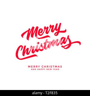 Frohe Weihnachten text kalligrafischen Schrift design Karte Vorlage. Stock Vektor