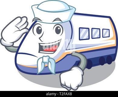 Sailor Shinkansen Zug in Form Maskottchen Vector Illustration Stock Vektor