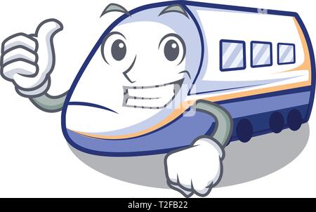 Daumen hoch Shinkansen Zug Transport in Form zeichen Vector Illustration Stock Vektor