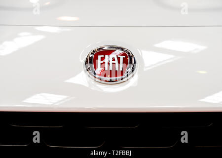 Bukarest, Rumänien - 21. OKTOBER 2016: Fiat Auto Logo Closeup Stockfoto