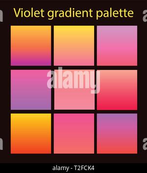 Purple trendige uv-set Verlaufshintergrund violet Palette von Vector Patterns für Design und Web concept art Stock Vektor
