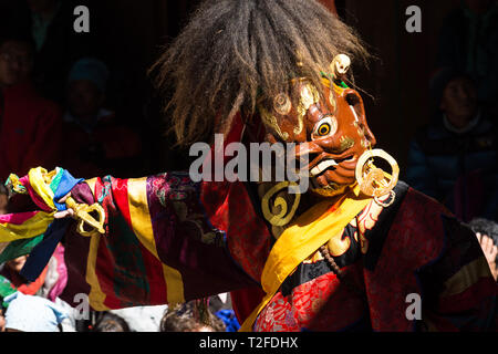 Guru Dorje Drolo Tanz an Mani Rimdu Festival, Tengboche Kloster, Nepal Stockfoto