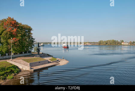 UST-IZHORA, St.-Petersburg, Russland - 19. SEPTEMBER 2018: Alexander Newski Denkmal am Ufer der Newa. Neva Kampf fand hier in 1240. Stockfoto