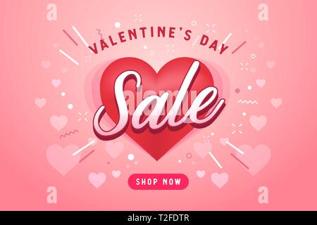 Valentines Tag verkauf Hintergrund mit Herzen geprägt. Stock Vektor