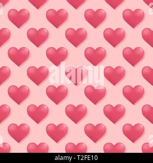 Nahtlose Muster mit Herzen. Herz Hintergrund für Valentines card Design. Stock Vektor