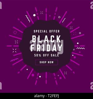 Schwarzer Freitag verkauf Inschrift design Vorlage. Stock Vektor