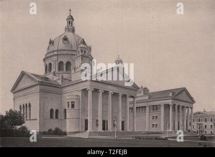 Kirche und Bibliothek, Sailor's Gemütliche Harbor-West New Brighton, Staten Island Stockfoto