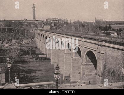 Hohe Bridge-Across Harlem River bei Hundert und 75. Straße und Zehnten Avenue Stockfoto