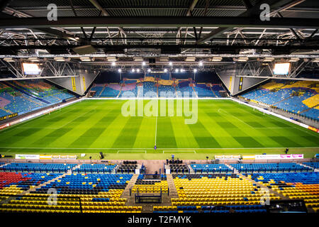 Arnheim, 02-04-2019, GelreDome, Saison 2018 / 2019, im Stadion Übersicht Stockfoto