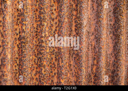Close up Textur und Detail rusty auf Blatt hintergrund Dynamisierung. Stockfoto