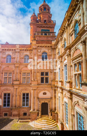 Innenhof der Renaissance Palast oder das Hotel d'Assezat Toulouse, Frankreich Stockfoto