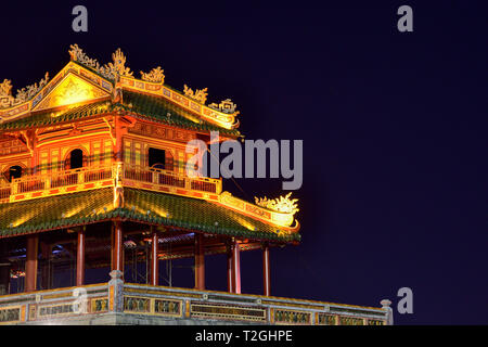 Meridian Gate in Imperial City, Hue, Vietnam. Der Eingang zur Verbotenen Stadt. Stockfoto