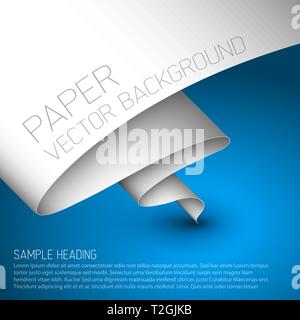 Vektor blau Einfache Hintergrund mit gefalteten weißen Papier Stock Vektor