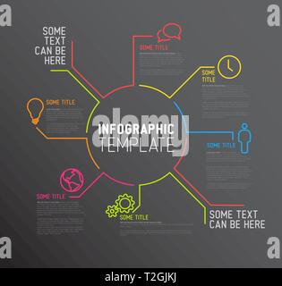 Vektor dunklen Infografik Berichtsvorlage von Linien und Symbole gemacht Stock Vektor