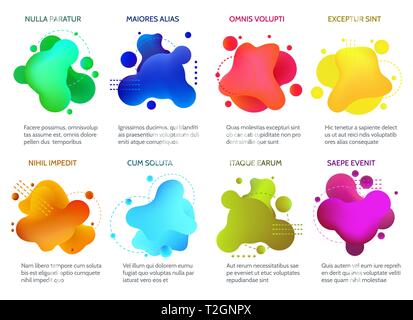 Gradient 3D-Formen. Futurismus abstrakte trendy organische Gradienten Elemente, Zukunft fluid Farben auf weißem Hintergrund, Vektor illustrati Stock Vektor