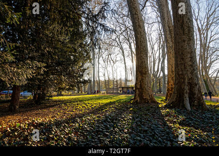 LYON, Frankreich, 30. März 2019: Auf einem sonnigen Frühling Nachmittag im Parc de la Tête d'Or, der größten Stadt Park in Europa. Stockfoto