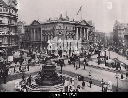 Piccadilly Circus - sie zeigen die Shaftesbury Memorial Fountain und der London Pavilion Stockfoto