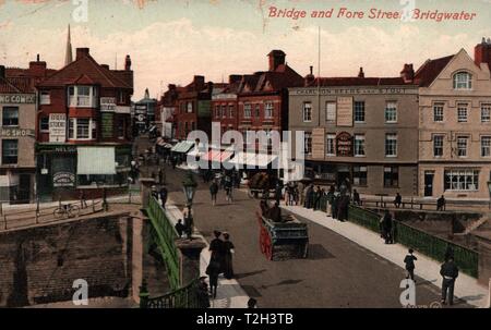 Brücke und Fore Street, Bridgwater Stockfoto
