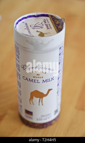 Camelicious langes Leben ganze Kamelmilch Stockfoto