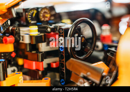 Bukarest, Rumänien - 02 April, 2019: Porsche 911 GT3 RS LEGO Modell Stockfoto