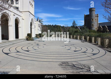 Genf Terrasse Labyrinth, San Francisco theologisches Institut, San Anselmo, Kalifornien Stockfoto