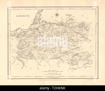 Grafschaft Limerick antike Karte für Lewis von CREIGHTON & MITGIFT - Irland 1846 Stockfoto