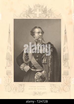 Viktor Emanuel II., König von Sardinien 1860 alte antike vintage Bild drucken Stockfoto